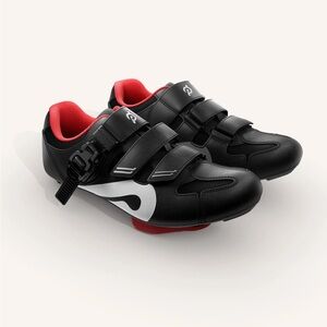 Peloton Black and Red Athletic Cycling Shoes